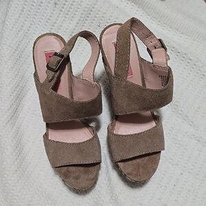 Betsey Johnson Tan Suede Sandals